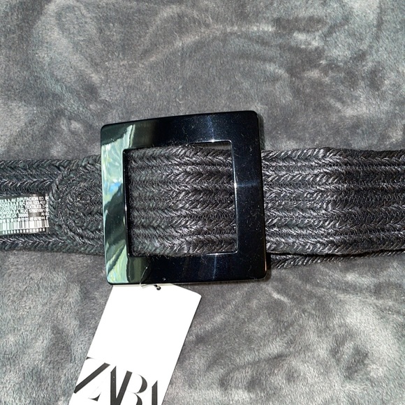 Zara square buckle raffia belt - Picture 5 of 8